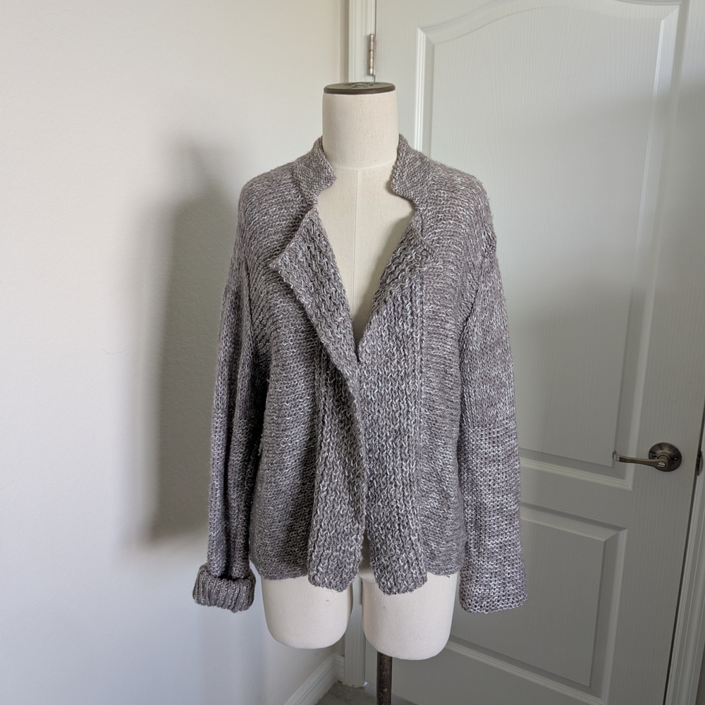 LOFT Open-Front Gray Cardigan